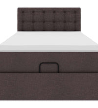Ottoman-Bett mit Matratze & LEDs Dunkelbraun 100x200 cm Stoff