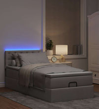 Ottoman-Bett mit Matratze & LEDs Taupe 100x200 cm Stoff
