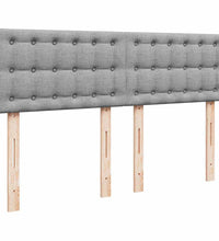 Ottoman-Bett mit Matratze & LEDs Hellgrau 140x200 cm Stoff