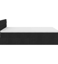 Ottomane Bett mit Matratze & LEDs Schwarz 140x200 cm Stoff