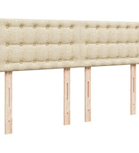 Ottomane Bett mit Matratze & LEDs Creme 140x200 cm Stoff