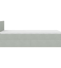 Ottoman-Bett mit Matratze & LEDs Hellgrau 80x200 cm Samt