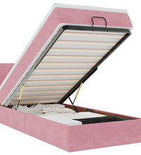 Ottomane Bett mit Matratze & LEDs Rosa 80x200 cm Samt