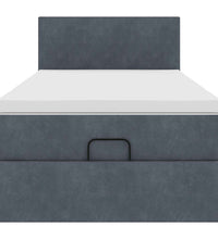 Ottoman-Bett mit Matratze & LEDs Dunkelgrau 100x200 cm Samt