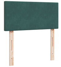 Ottoman-Bett mit Matratze & LEDs Dunkelgrün 100x200 cm Samt