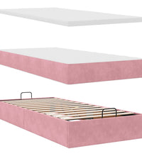Ottoman-Bett mit Matratze & LEDs Rosa 100x200 cm Samt
