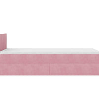 Ottoman-Bett mit Matratze & LEDs Rosa 100x200 cm Samt