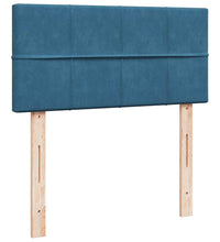 Ottomane Bett mit Matratze & LEDs Dunkelblau 80x200 cm Samt