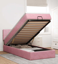 Ottomane Bett mit Matratze & LEDs Rosa 80x200 cm Samt