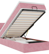 Ottoman-Bett mit Matratze & LEDs Rosa 90x190 cm Samt
