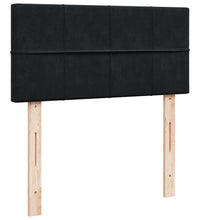 Ottoman-Bett mit Matratze & LEDs Schwarz 90x200 cm Samt