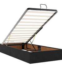 Ottoman-Bett mit Matratze & LEDs Schwarz 90x200 cm Samt