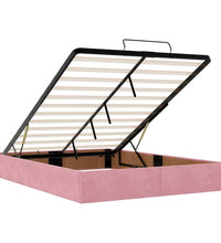 Ottoman-Bett mit Matratze & LEDs Rosa 140x200 cm Samt