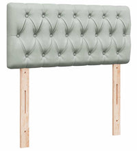 Ottoman-Bett mit Matratze & LEDs Hellgrau 90x200 cm Samt