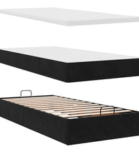 Ottoman-Bett mit Matratze & LEDs Schwarz 90x200 cm Samt