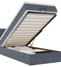 Ottoman-Bett mit Matratze & LEDs Dunkelgrau 100x200 cm Samt