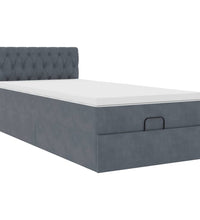 Ottoman-Bett mit Matratze & LEDs Dunkelgrau 100x200 cm Samt