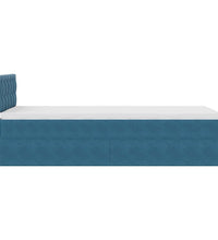 Ottomane Bett mit Matratze & LEDs Dunkelblau 80x200 cm Samt
