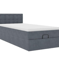 Ottoman-Bett mit Matratze & LEDs Dunkelgrau 100x200 cm Samt