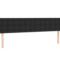 Ottoman-Bett mit Matratzen & LEDs Schwarz 160x200 cm Kunstleder