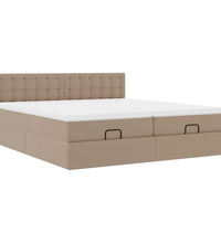 Ottoman-Bett mit Matratzen LEDs Cappuccino 160x200cm Kunstleder