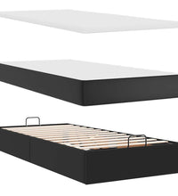 Ottoman-Bett mit Matratzen & LEDs Schwarz 180x200 cm Kunstleder