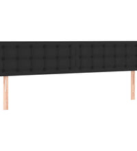 Ottoman-Bett mit Matratzen & LEDs Schwarz 180x200 cm Kunstleder