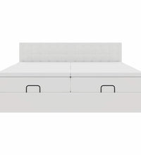 Ottoman-Bett mit Matratzen & LEDs Weiß 180x200 cm Kunstleder