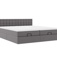 Ottoman-Bett mit Matratzen & LEDs Grau 180x200 cm Kunstleder