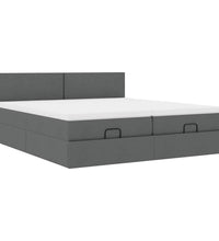 Ottoman-Bett mit Matratzen & LEDs Dunkelgrau 160x200 cm Stoff