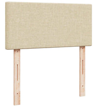 Ottoman-Bett mit Matratzen & LEDs Creme 160x200 cm Stoff