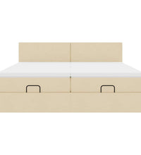 Ottoman-Bett mit Matratzen & LEDs Creme 200x200 cm Stoff