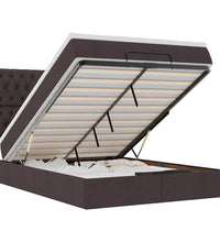 Ottoman-Bett mit Matratzen & LEDs Hellgrau 160x200 cm Stoff