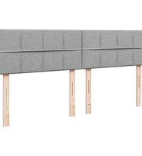 Ottoman-Bett mit Matratzen & LEDs Hellgrau 160x200 cm Stoff