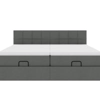 Ottoman-Bett mit Matratzen & LEDs Dunkelgrau 160x200 cm Stoff
