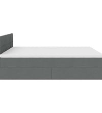 Ottoman-Bett mit Matratzen & LEDs Dunkelgrau 160x200 cm Stoff