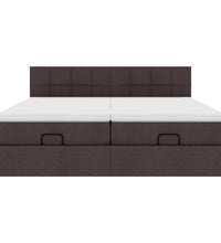 Ottoman-Bett mit Matratzen & LEDs Dunkelbraun 160x200 cm Stoff