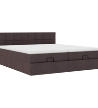 Ottoman-Bett mit Matratzen & LEDs Dunkelbraun 180x200 cm Stoff