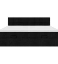 Ottoman-Bett mit Matratzen & LEDs Schwarz 200x200 cm Stoff