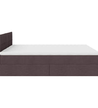 Ottoman-Bett mit Matratzen & LEDs Dunkelbraun 200x200 cm Stoff