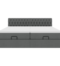 Ottoman-Bett mit Matratzen & LEDs Dunkelgrau 180x200 cm Stoff