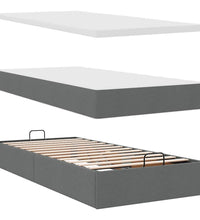 Ottoman-Bett mit Matratzen & LEDs Dunkelgrau 180x200 cm Stoff