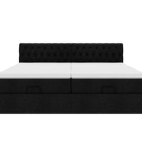 Ottoman-Bett mit Matratzen & LEDs Schwarz 200x200 cm Stoff