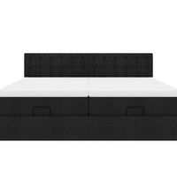Ottoman-Bett mit Matratzen & LEDs Schwarz 160x200 cm Stoff