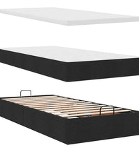 Ottoman-Bett mit Matratzen & LEDs Schwarz 180x200 cm Stoff