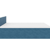 Ottoman-Bett mit Matratzen & LEDs Dunkelblau 160x200 cm Samt