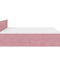 Ottoman-Bett mit Matratzen & LEDs Rosa 160x200 cm Samt