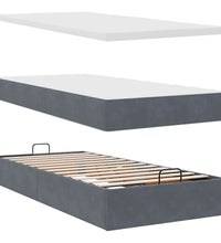 Ottoman-Bett mit Matratzen & LEDs Dunkelgrau 180x200 cm Samt