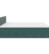 Ottoman-Bett mit Matratzen & LEDs Dunkelgrün 180x200 cm Samt
