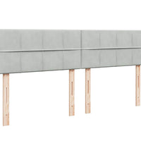 Ottoman-Bett mit Matratzen & LEDs Hellgrau 160x200 cm Samt